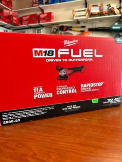 Milwaukee new  41/2-5” grinder fuel M18 variable speeds
