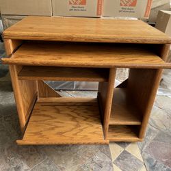 Solid Oak Computer / Printer Console  
