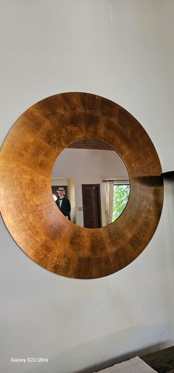 Large Round Gold mirror