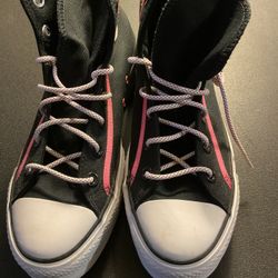 Black ,pink And White Converse Women’s Shoes 9 