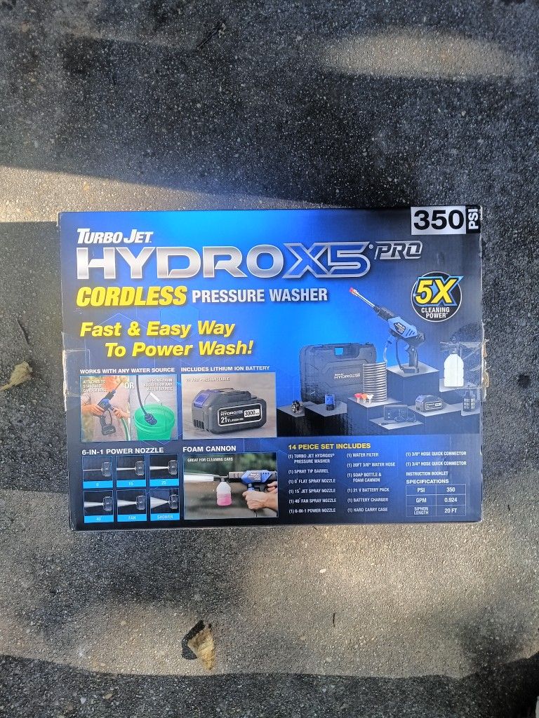 Turbo Jet Hydro X5 Cordless Pressure Washer 