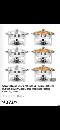 Garvee Round Stainless Steel Chafing Dish Set