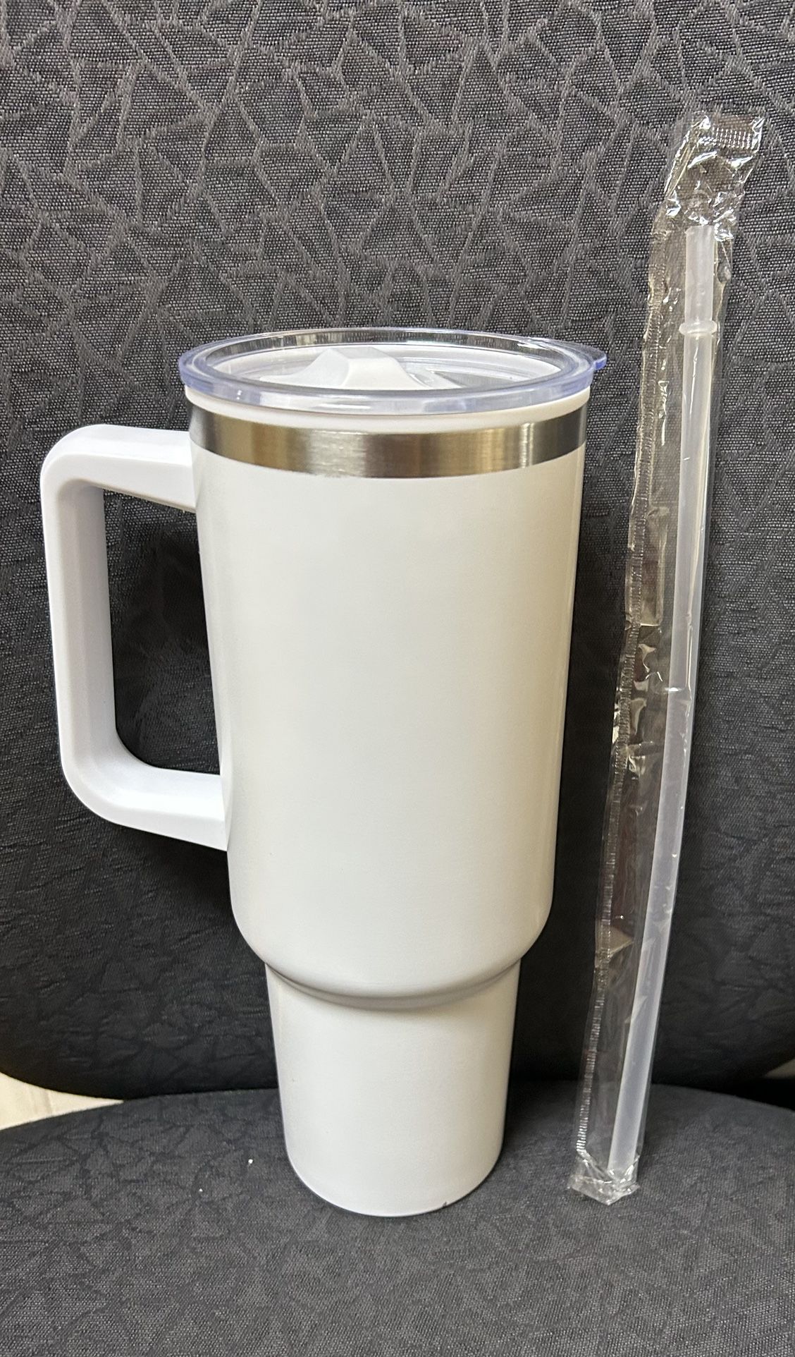 Brand new White Insulated Tumbler with Straw