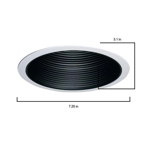 310 Series 6 in. Black Recessed Ceiling Light Coilex Baffle and White Trim (6-Pack)