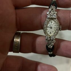 Vintage Croton Womens 14kt White Gold Watch