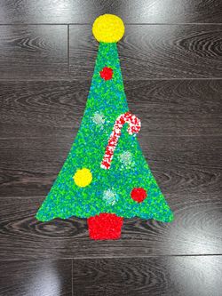 Vintage Melted Plastic Popcorn Christmas Tree Decor 24" Tall