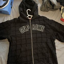 2XL Supreme Reverse Patchwork Zip Up Hooded