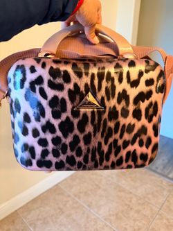 Hardshell Vanity Case Leopard Print Travel Bag