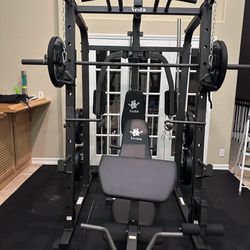  Vesta Fitness Smith Machine SM1001/Bumper Plates 230lbs/Olympic Barbell Bar/AdjustableBench/Gym Equipment/Fitness/Squat Rack/FREE DELIVERy