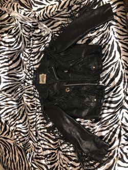 Vintage fringe leather jacket