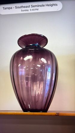 Beautiful Purple Ribbed Vase