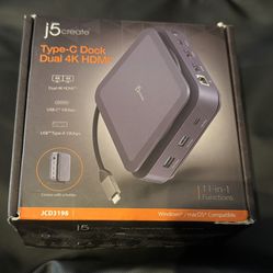 j5create USB Type-C Dock Dual 4K HDMI JCD3198 with Cord holder