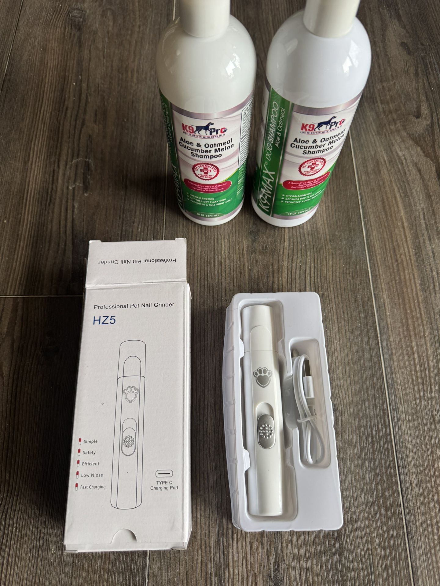 Pet Nail Grinder + Shampoo