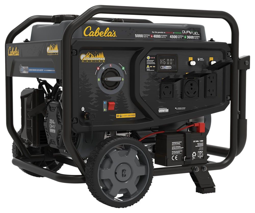 Outdoorsman Series 5,000W/4,000W RV-Ready Dual-Fuel Portable Generator with Electric Start and CO Shield