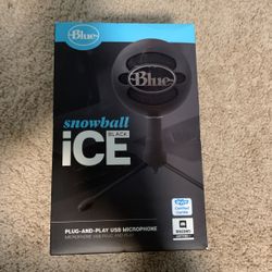 Blue Snowball iCE USB Mic for Recording and Streaming on PC and Mac, Cardioid Condenser Capsule, Adjustable Stand, Plug and Play – Black