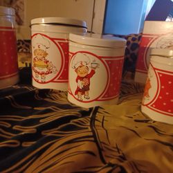 CAMPBELL'S CANISTERS w/free Wooden DOLLS