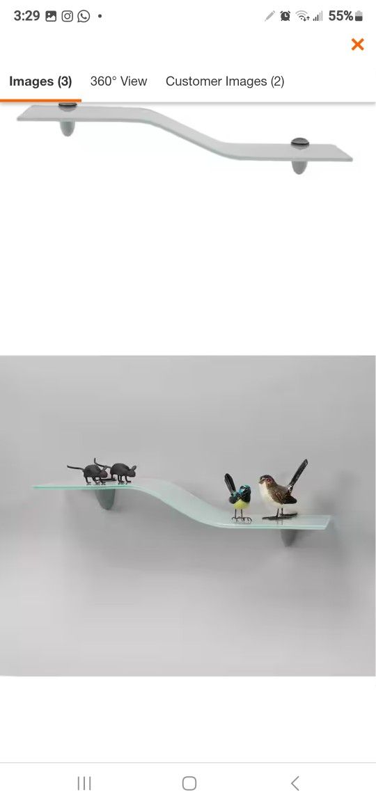 4 Glass Wave Shelves