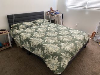 Queen bed frame with mattress