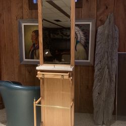 all & Entryway Furniture - Wooden Hall Tree With Mirror