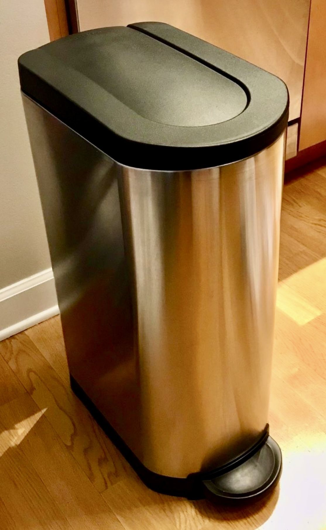 SIMPLEHUMAN 45 Liter / 12 Gallon Stainless Steel Slim Kitchen Trash Can