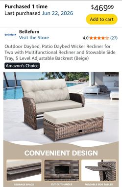Outdoor sofa and stool