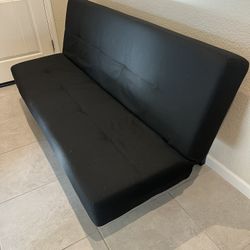 Black IKEA futon With Charcoal Protective Cover 
