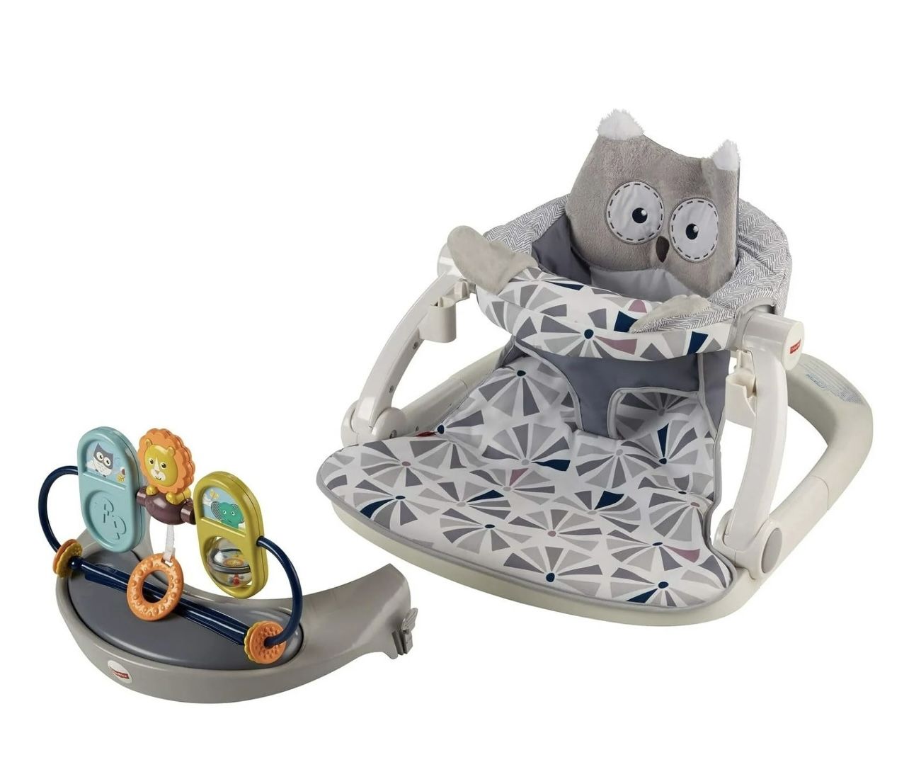 Fisher-Price Baby Premium Sit-Me-Up Floor Seat with Toy Tray - Owl Love You, 