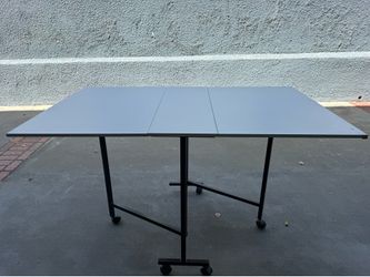 Rolling Folding Craft, Sewing or Dining Table – Compact Storage Design