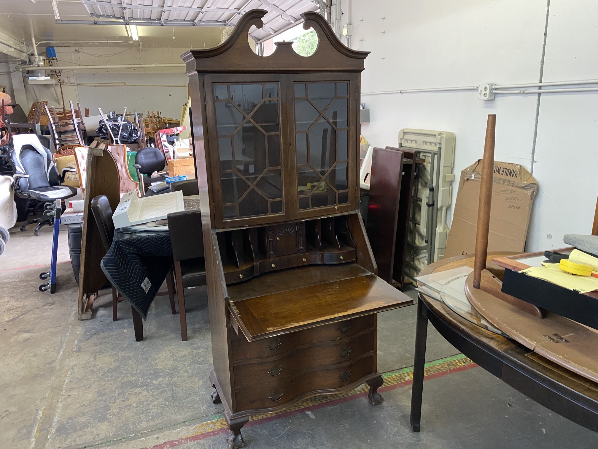 Vintage Solid Wood 4 Drawer Secretary Cabinet