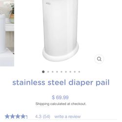 New Ubbi Baby Stainless Steel Diaper Pail 