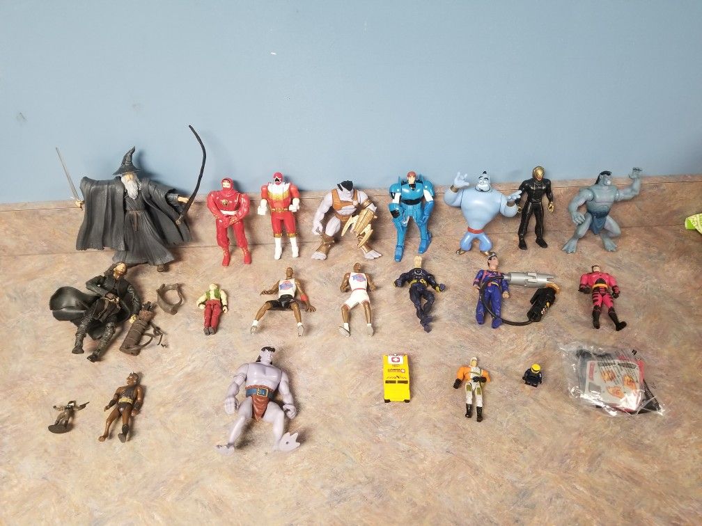 Vintage Toy Lot including Gargoyles Jordan Space Jam Power Rangers ++
