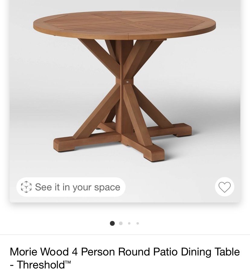 Morie Wood 4 Person Round Dining Table -Threshold