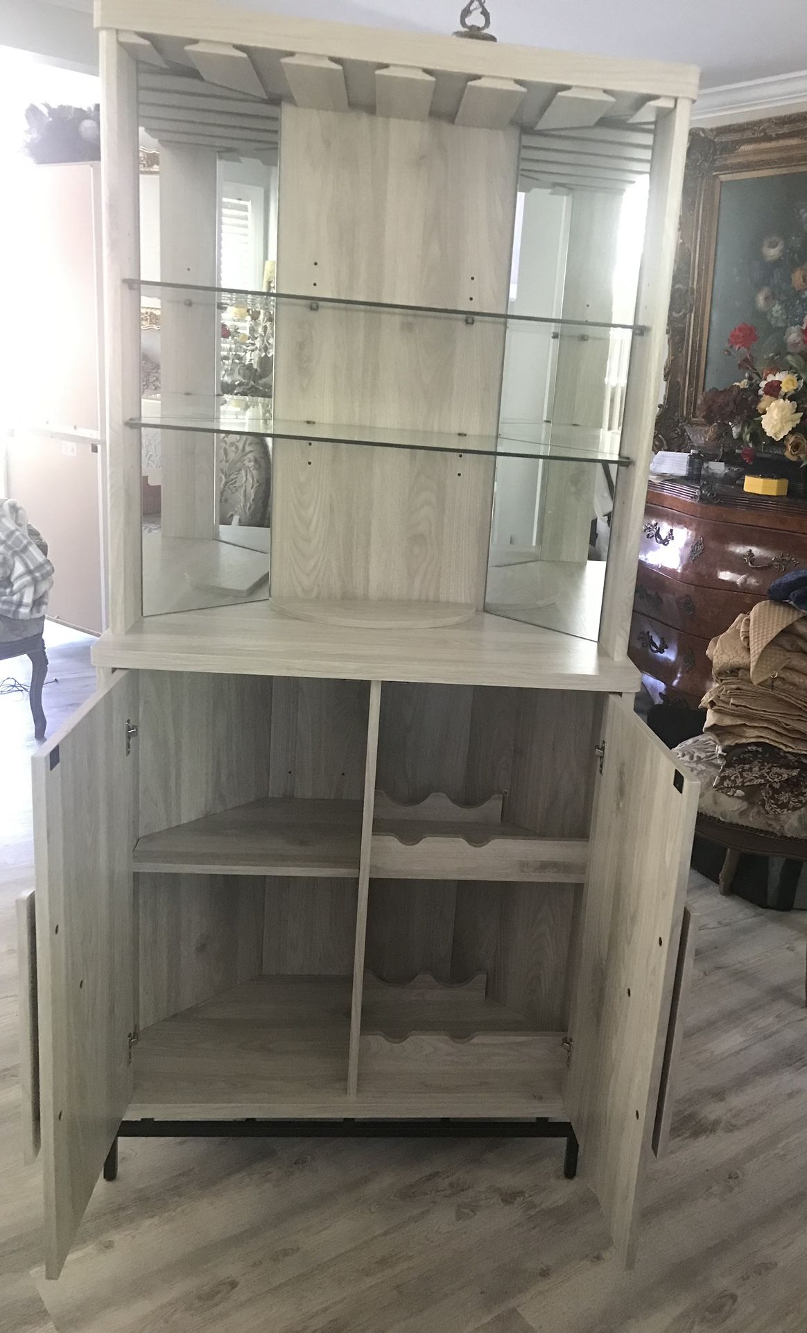 Like New Corner Bar Cabinet