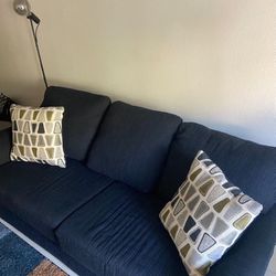 R C Willey Navy Blue Couch