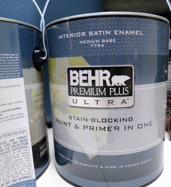 2 GALLONS BRAND NEW UNOPENED BEHR PREMIUM PLUS ULTRA STAIN BLOCKING 2-gallons-brand-new-unopened-behr-premium-plus-ultra-stain-blocking