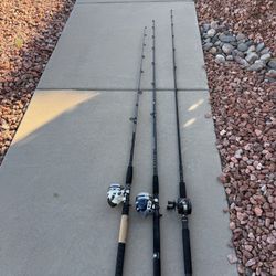 3 Fishing Rods & Reels