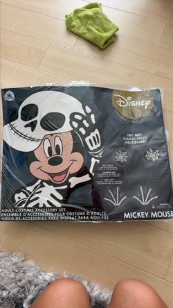 Mickey Mouse Disney Light Up Skeleton Gloves and ears Set