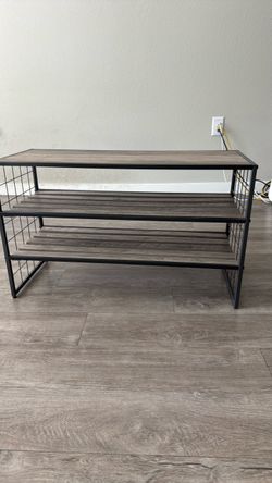 3-Tier Shoe Rack with Metal Frame