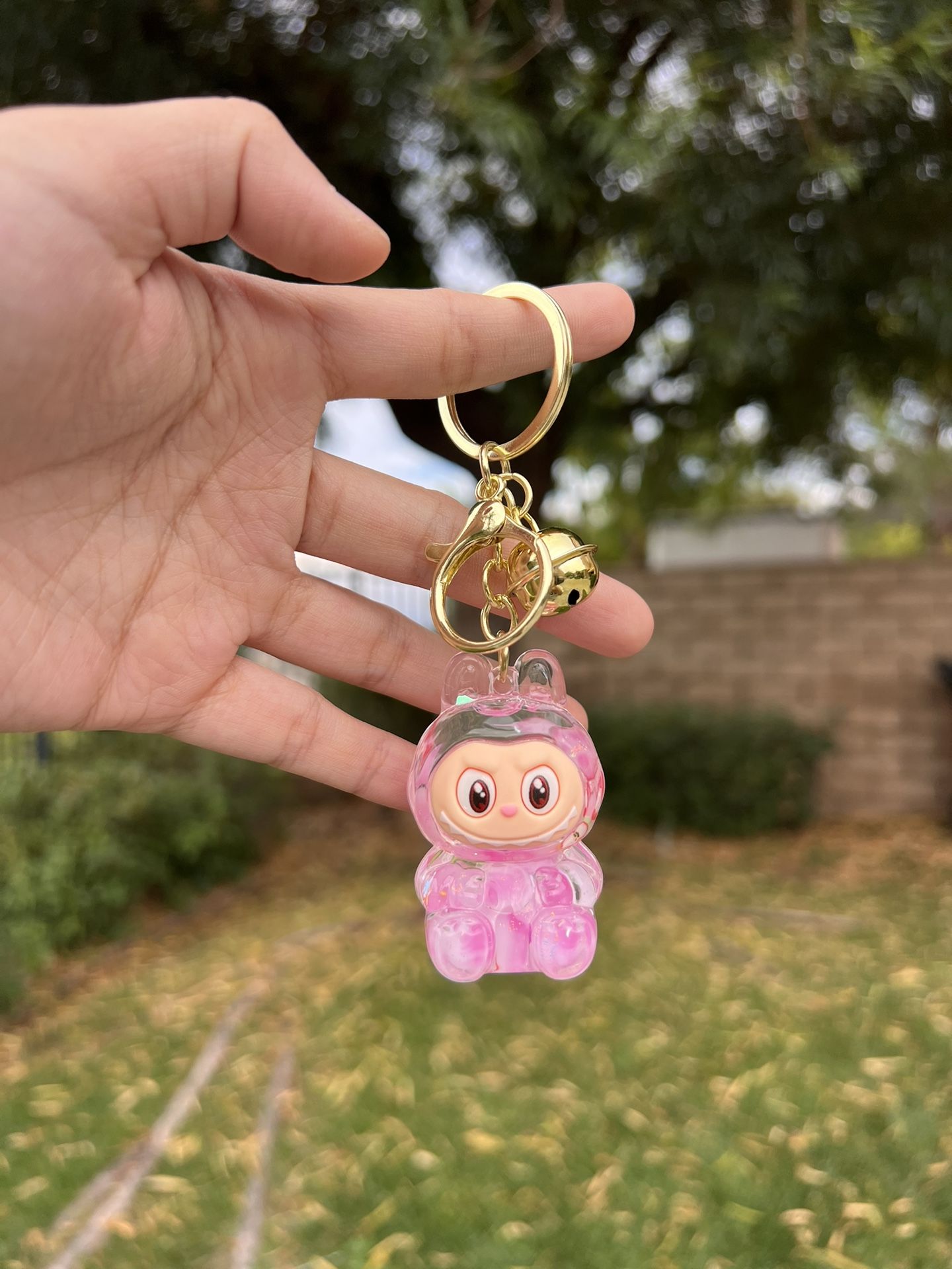 Pink Crystal Fruit Keychain 💖 Cute Bag Charm