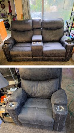 Cambridge Home "Boyd" Reclining Loveseat & Glider Recliner Set – Like New!