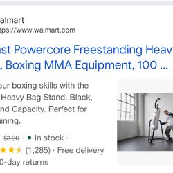 Everlast Single Station Heavy-Duty Punching Bag Stand, Powder-Coated Steel, 100 lb Capacity, Black