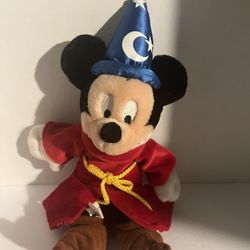 Disneyland Walt Disney World Mickey Mouse Fantasia Sorcerer 12" Bean Bag Plush