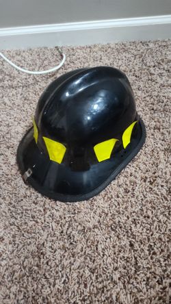 fire helmet black used fireman firefighter safety turnout bunker Shell Only
