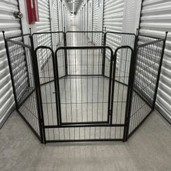 Outdoor Adjustable Dog PlayPen 8 Panels 32" High Metal Door Collapsible Outdoor