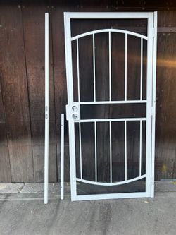 White Steel Security Screen Door
