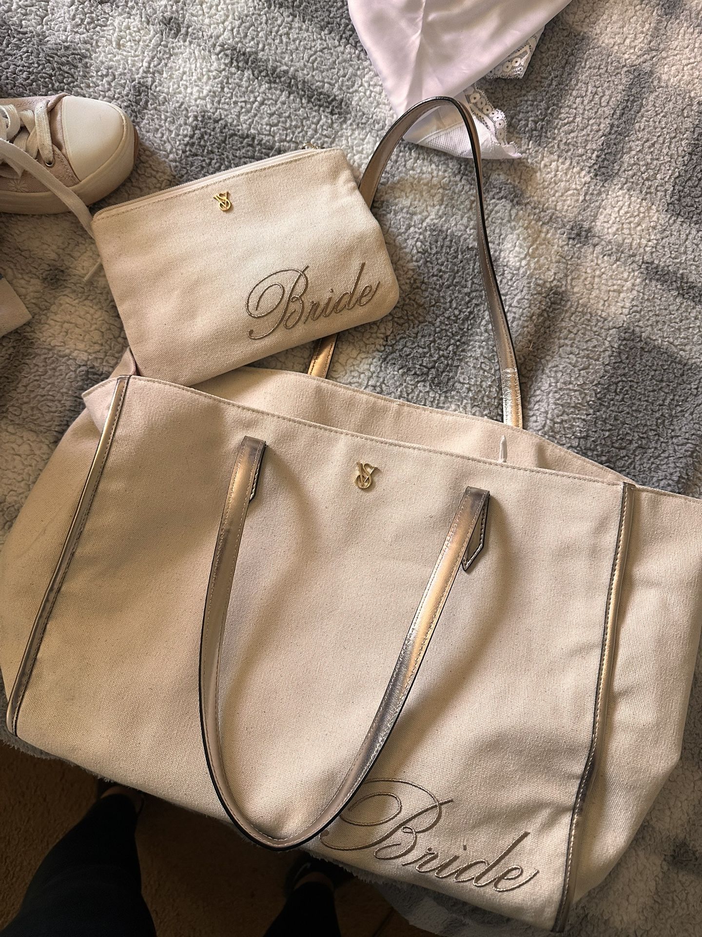 NEW Victoria Secret Bride Tote with Small Bag