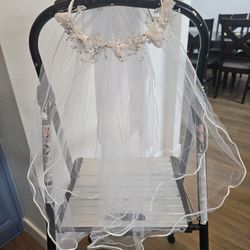 Girls Veil - White