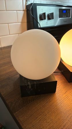 Side table or bedside lamps marble and glass