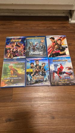 6 Marvel Avengers / Spider-Man Blu-ray Bundle