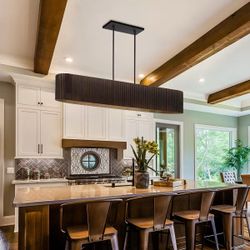 Mid-Century Modern Wood Kitchen Island Pendant